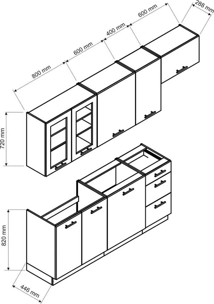 Komplet mebli kuchennych P6-S09
