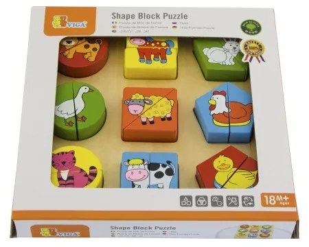 Puzzle edukacyjne drewniane viga zwierzęta