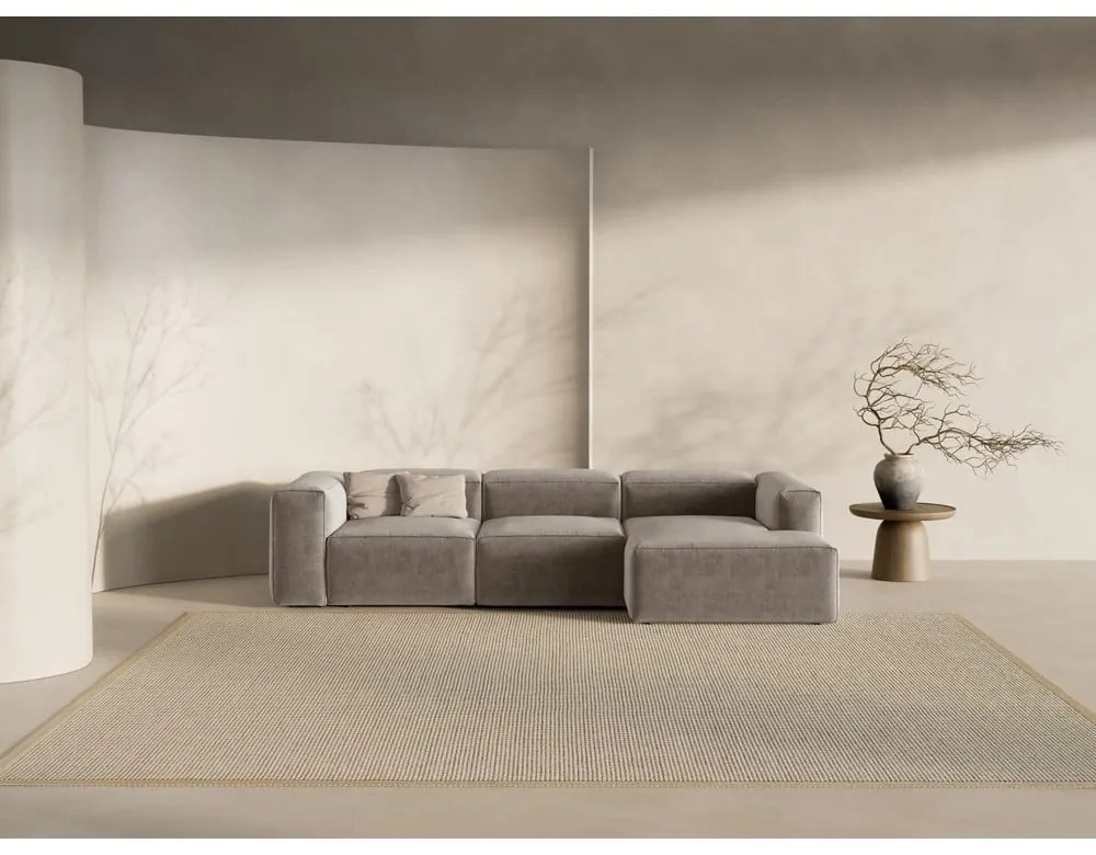 Brązowy narożnik (prawostronny/z szezlongiem) Bergano – Cosmopolitan Design