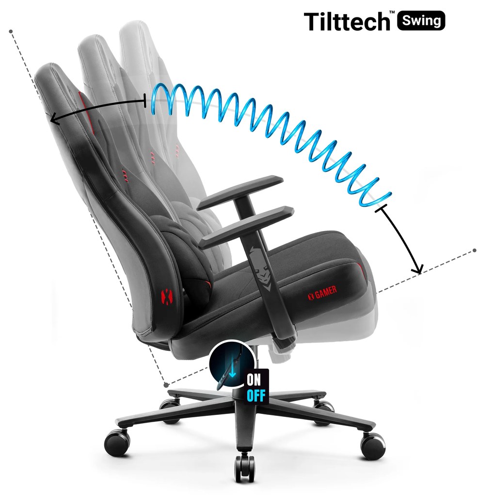 Fotel gamingowy Diablo X-Gamer 2.0 Normal Size, Dark Obsidian