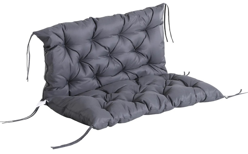 Outsunny Poduszka na Ławkę Huśtawkę Ogrodową Szara 98x100x8 cm Idealna do Komfortowego Siedzenia | Aosom PL