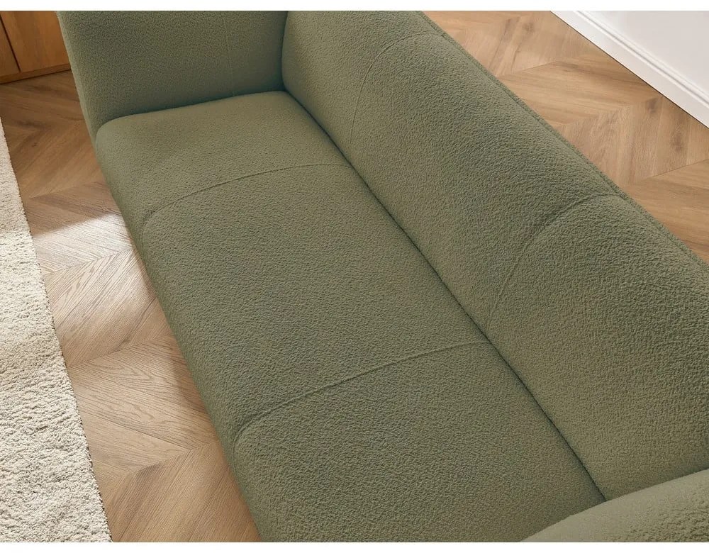 Zielona sofa z materiału bouclé 242 cm Giorgia – Bobochic Paris