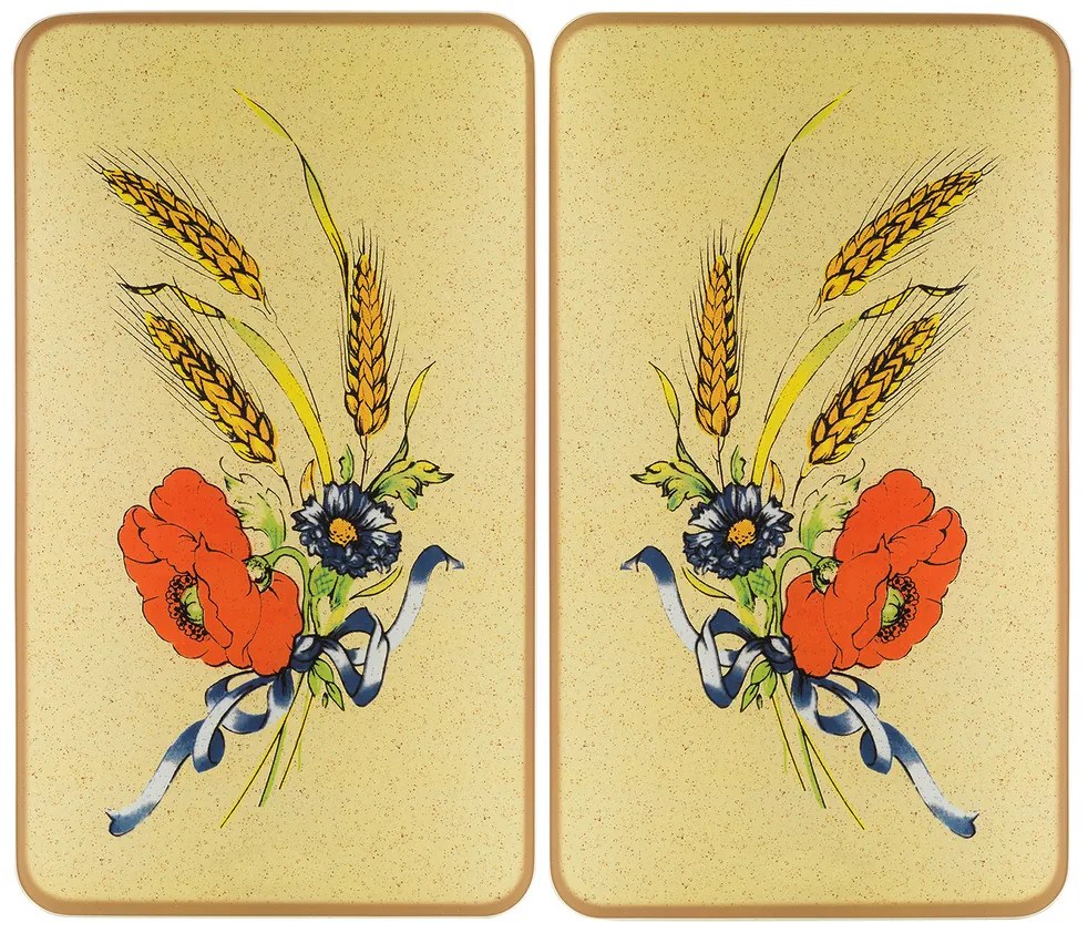 Płyty ochronne na kuchenkę FLOWERS, 2 sztuki, szklane