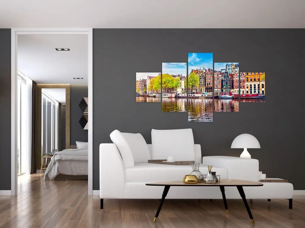 Obraz - Tańczące domy, Amsterdam (125x70 cm)