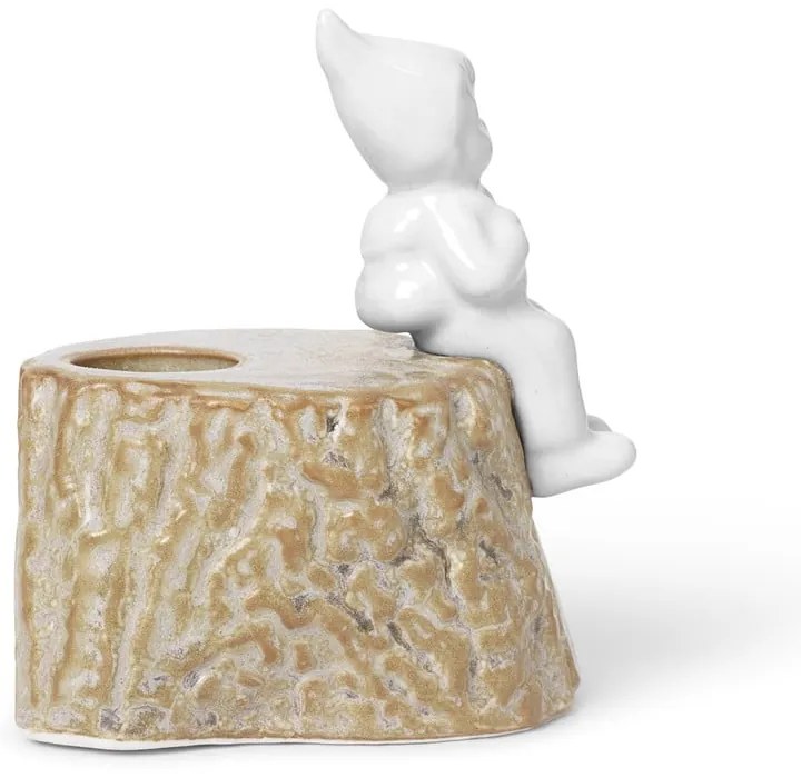 Świąteczny świecznik z porcelany i kamionki Kähler Design, dł. 9 cm