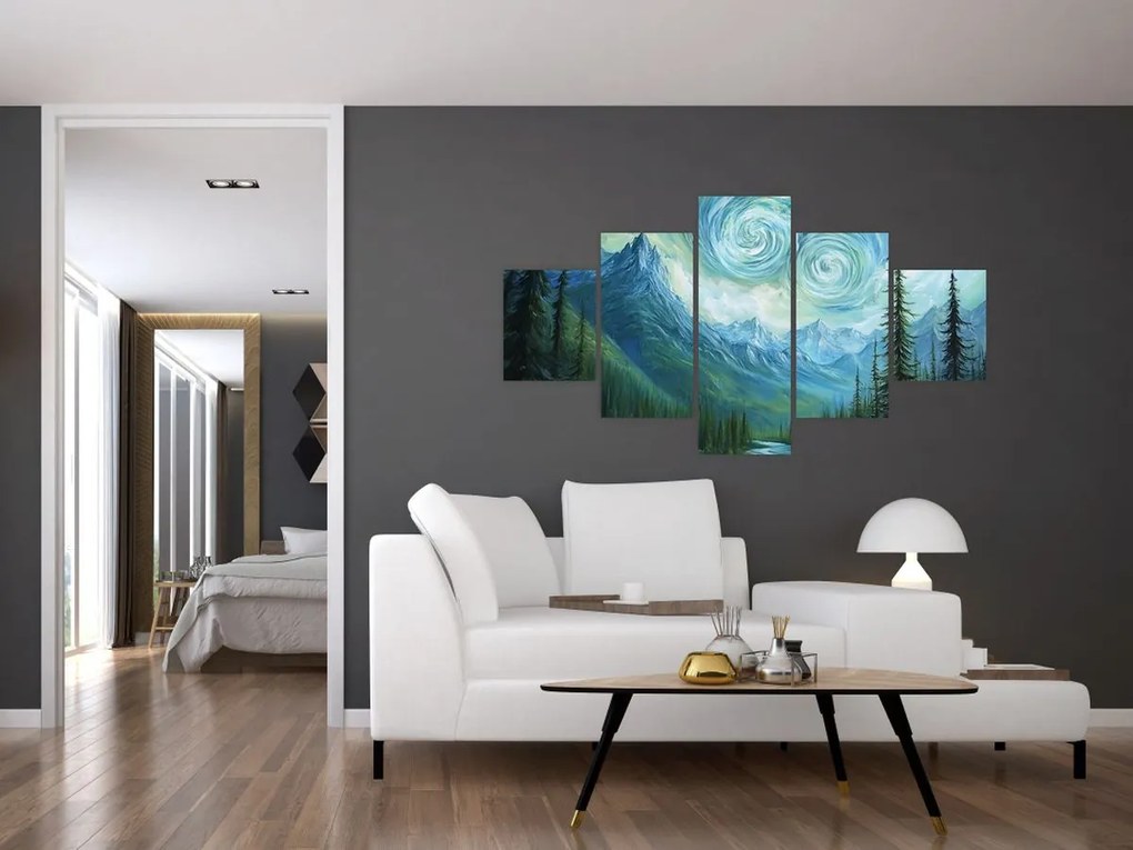 Obraz - Krajobraz z nutą Van Gogha (125x70 cm)
