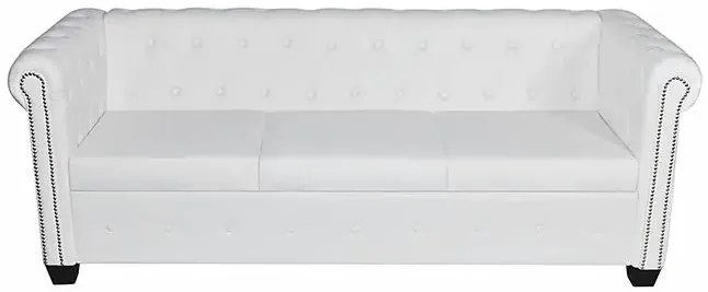 3-osobowa biała sofa w stylu Chesterfield - Charlotte 3Q