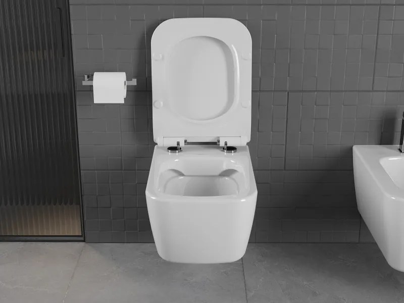 Mexen Stella miska wc Rimless z deską wolnoopadającą slim, duroplast, biała połysk - 30680800