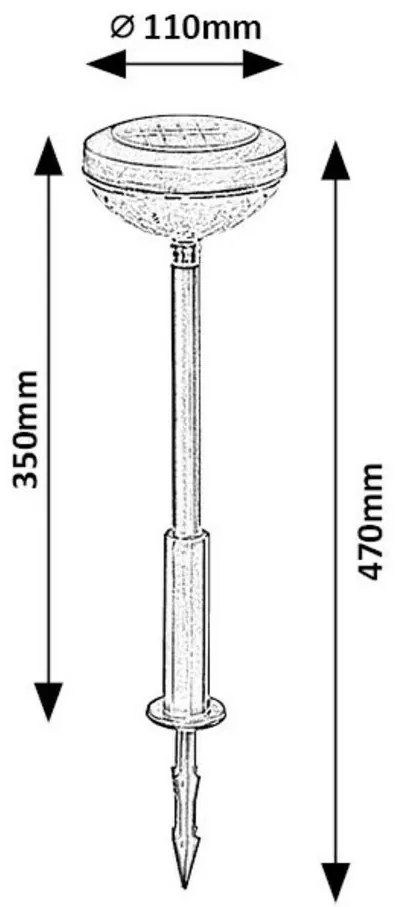 Rabalux 77177 zewnętrzna lampa LED do wbiciaMonor, 0,1 W, 3000 K, 3 lm, IP44