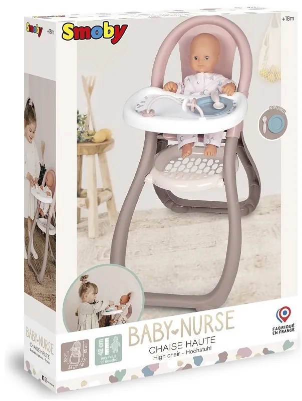 Smoby baby nurse krzesełko do karmienia dla lalek