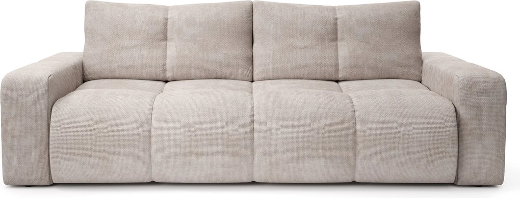 Masseno Sofa DUCA z funkcją spania i pojemnikiem na pościel, Rozkładana sofa - Beżowy, FLOW 03