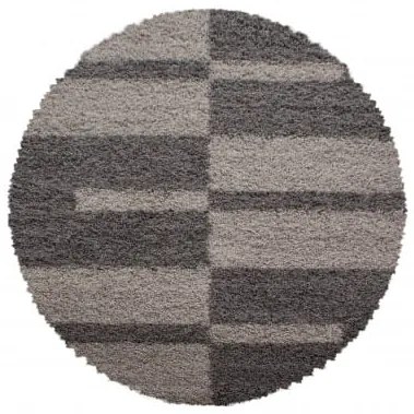 Dywan Shaggy Gala brązowo-beżowy 80 cm x 80 cm koło