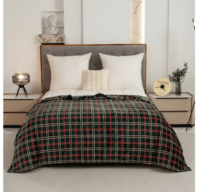 Mikropluszowy koc GLENMOORE, zielony Rozmiar: 160 x 200 cm