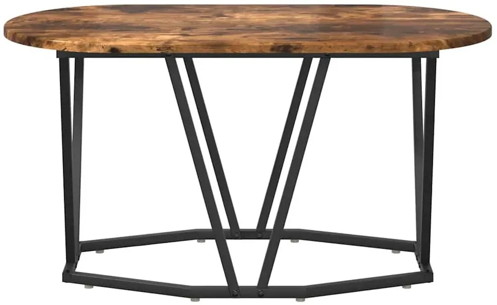 Nowoczesny owalny stolik kawowy dąb wędzony H4-F19