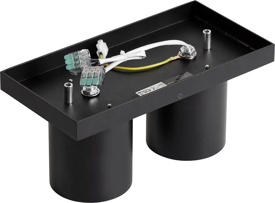 Nowoczesny plafon czarny 2-punktowy - Tubo