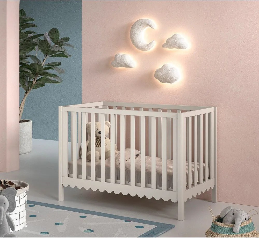 Beżowe łóżeczko z litego drewna sosnowego z regulowaną wysokością 60x120 cm Swingo – Vipack