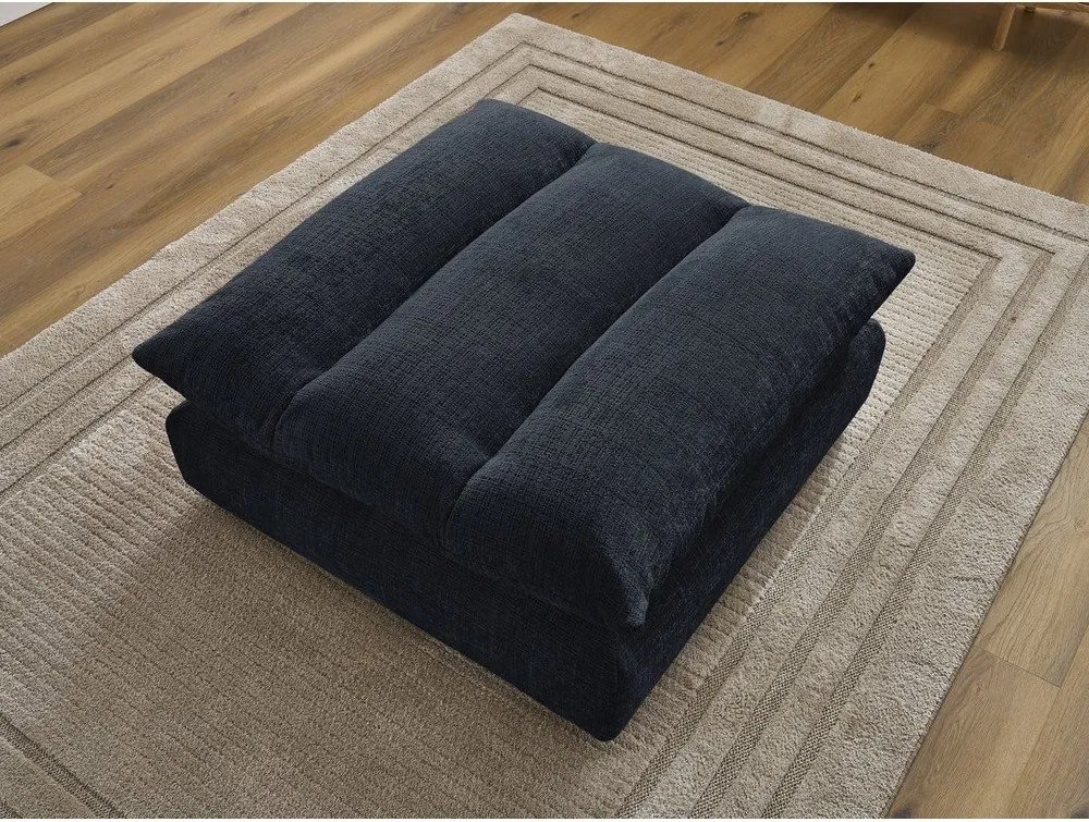 Ciemnoniebieski podnóżek z tkaniny szenilowej Neil – Bobochic Paris