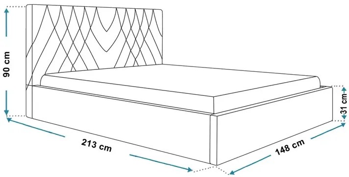 Tapicerowane łóżko 140x200 F8-B27