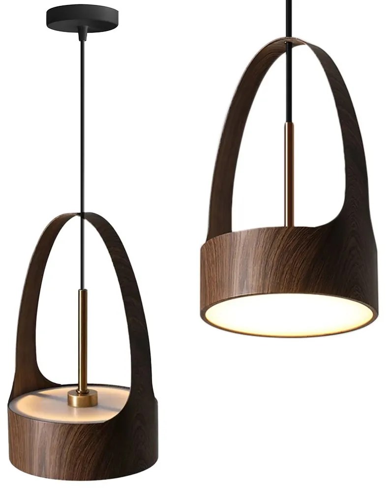 Lampa wisząca LED APP1187-CP Wood Rose Gold