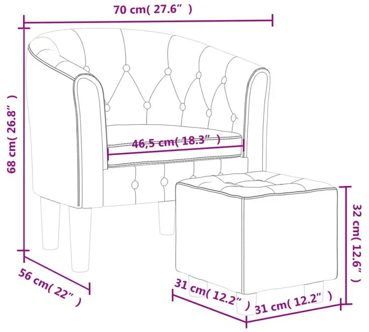 Niebieski welurowy fotel wypoczynkowy z podnóżkiem H3-C14