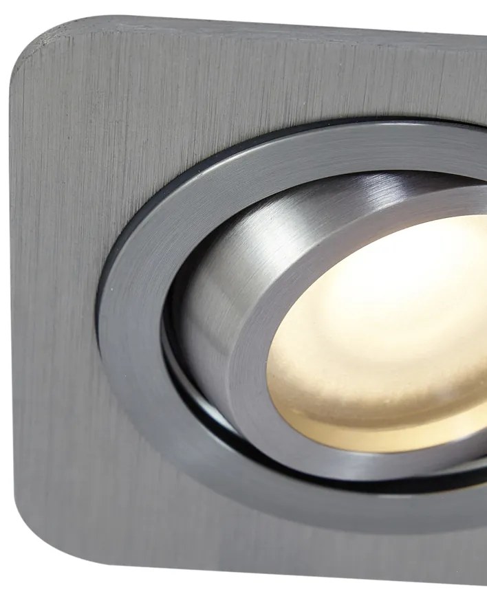 Zewnetrzna Zestaw 6 okrągłych reflektorów wpuszczanych Gunmetal GU10 50mm Regulowane IP44 - Alberto Nowoczesny Oswietlenie zewnetrzne