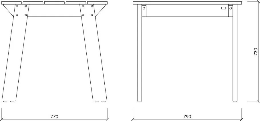 Stół ogrodowy z litego drewna sosnowego 77x79 cm Navo – noo.ma