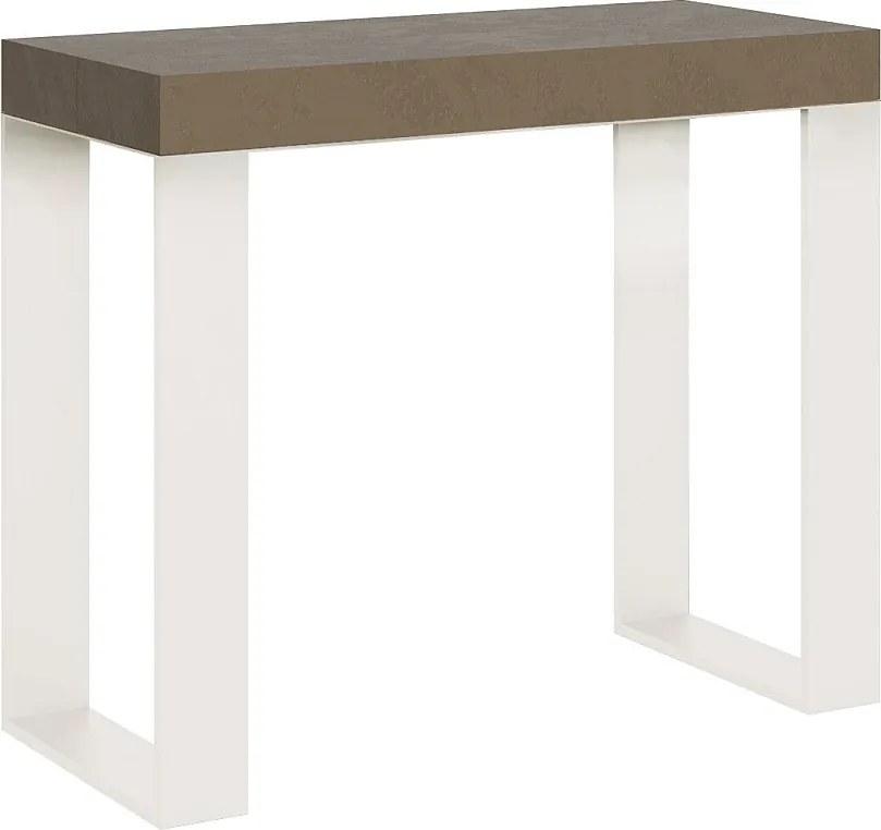 Konsola rozkładana 90x40/196 cm Tecno Small Szaro-beżowy rama w kolorze Białym