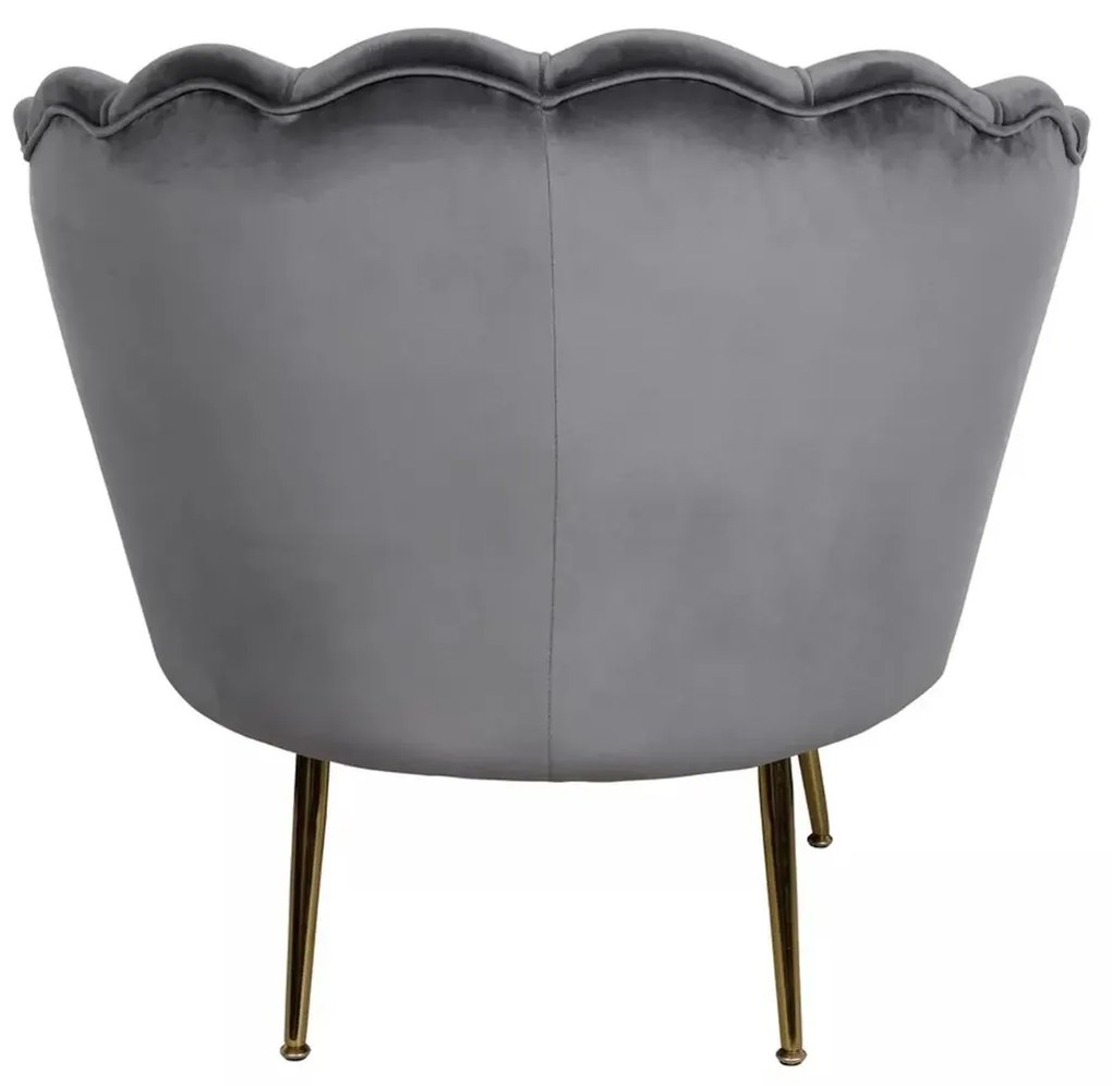 FOTEL CAMELLIA 1 VELVET SZARY BLUVEL 14/ZŁOTY SIGNAL