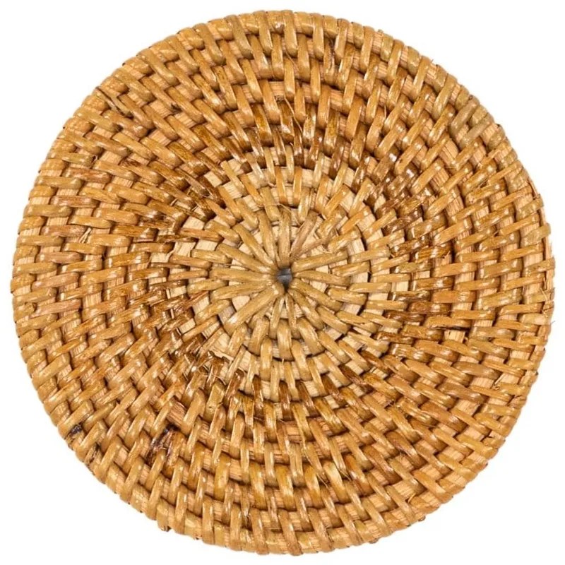 Rattanowe podkładki zestaw 6 szt. ze stojakiem w ciemnym naturalnym kolorze – Tiseco Home Studio