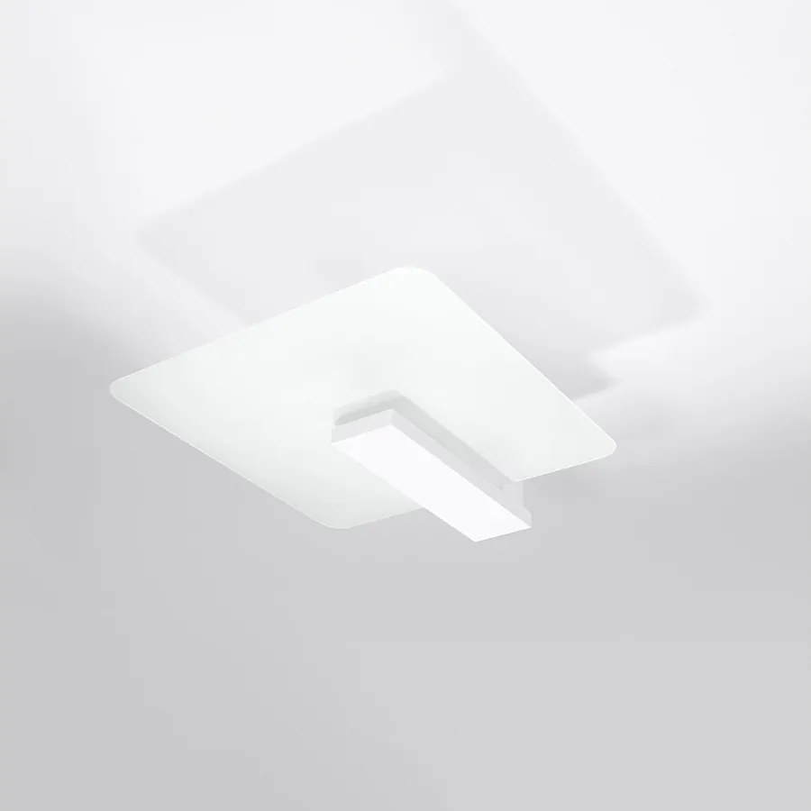 Plafony skandynawski Nappo, drewno/szkło - 2 źródło światła 4000K - L.40 x H.47.5 cm - biały