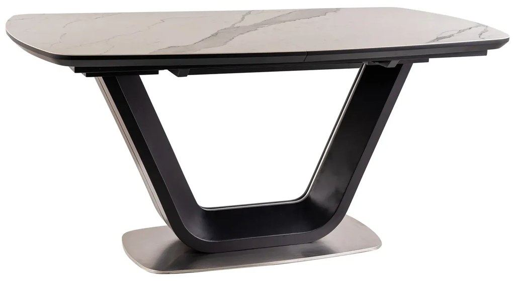 STÓŁ ARMANI CERAMIC BIAŁY EFEKT MARMURU/ CZARNY MAT 160(220)X90 SIGNAL