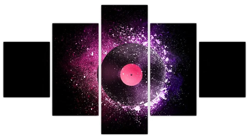 Obraz - Płyta winylowa w kolorze różowo-fioletowym (125x70 cm)