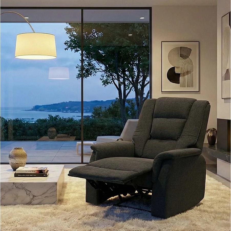 Fotel relaksacyjny MCW-F23,  szary bez funkcji masażu i ogrzewania