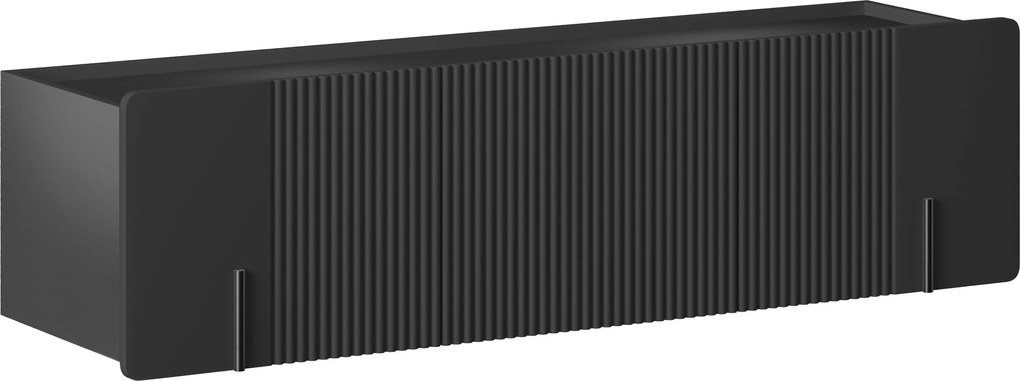 Szafka RTV Malmi 150 cm wisząca - czarny mat / czarny