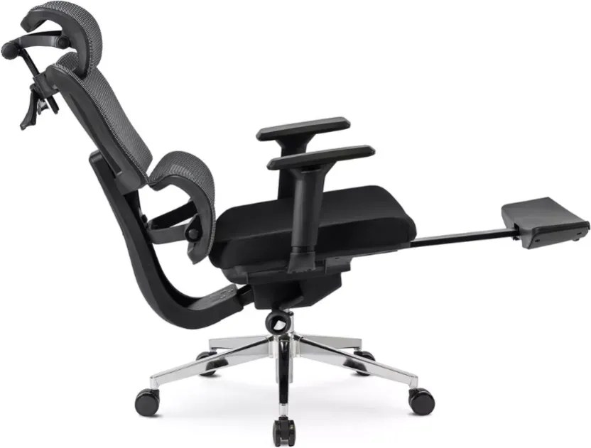 Ergonomiczny fotel biurkowy Trus z regulowanym zagłówkiem i wysuwanym podnóżkiem – idealne połączenie komfortu i funkcjonalności
