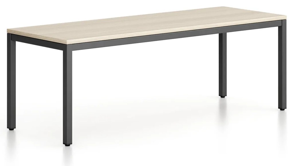 Ławka FRAME, podstawa czarna, 1685 x 404 x 468 mm, dąb naturalny