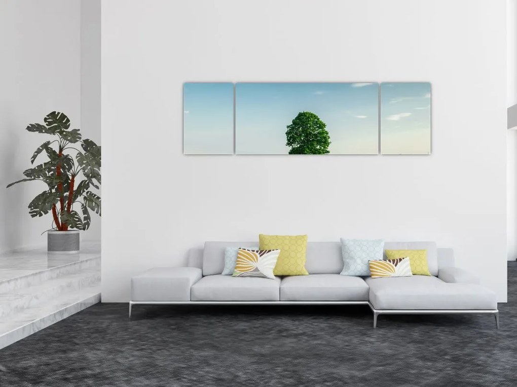Obraz drzewa na środku łąki (170x50 cm)
