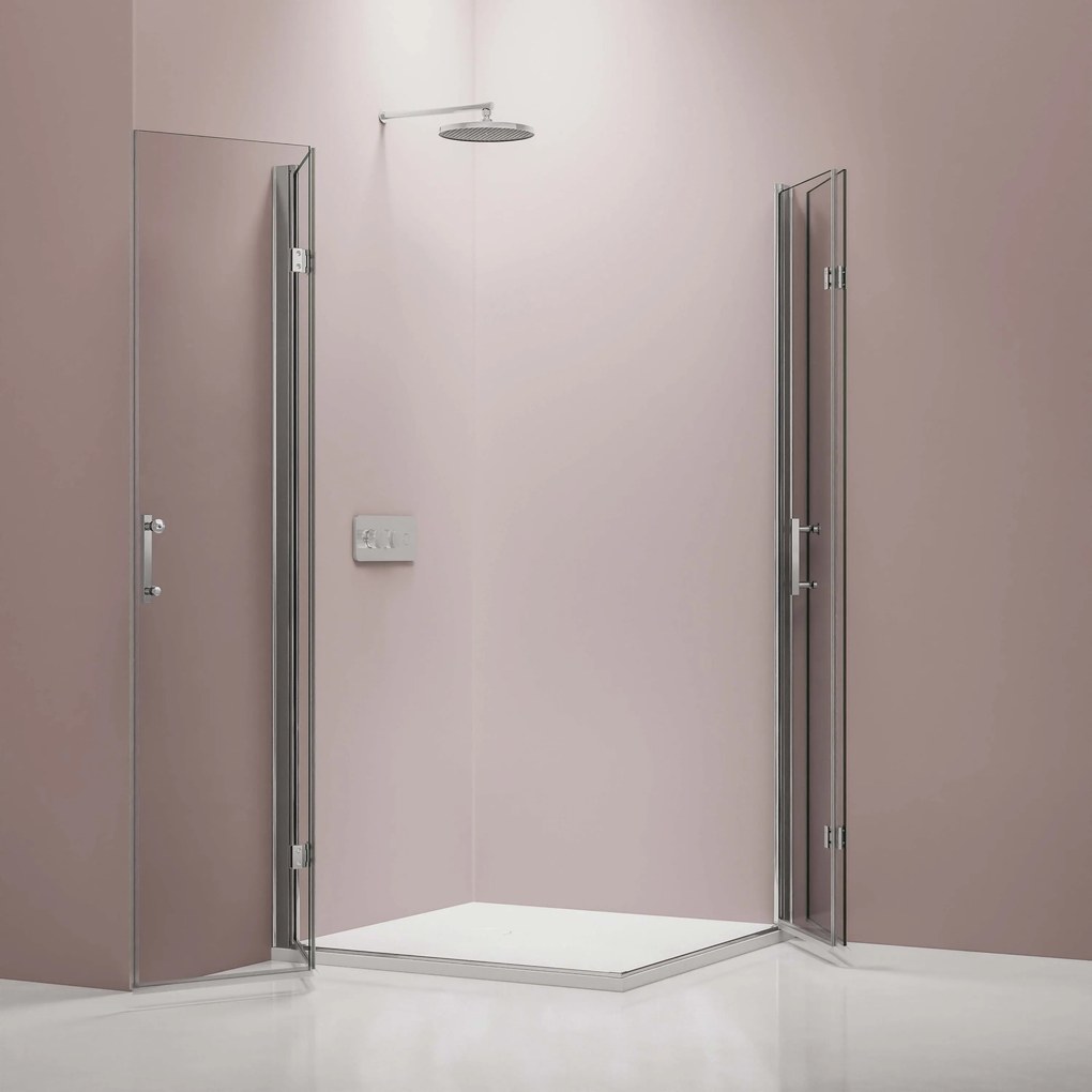 Kabina prysznicowa narożna EX2138 mm szkło nano - drzwi składane - 90 x 90 x 195 cm