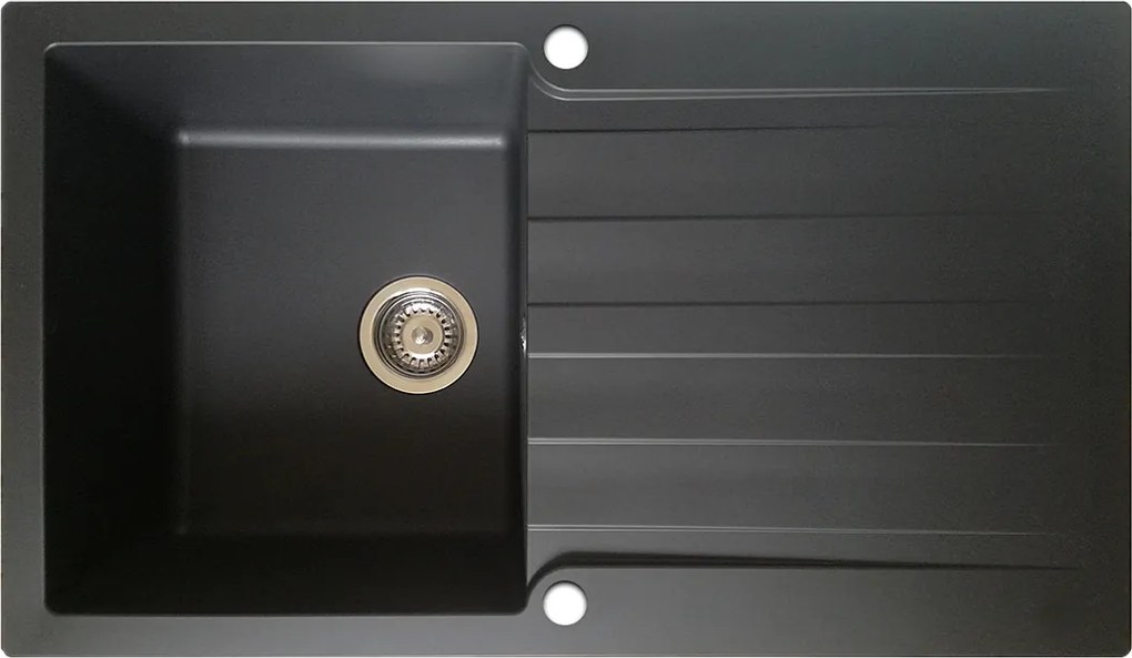 Zlewozmywak Sierra z 1 dużym zlewem i ociekaczem z czarnej żywicy - Essebagno