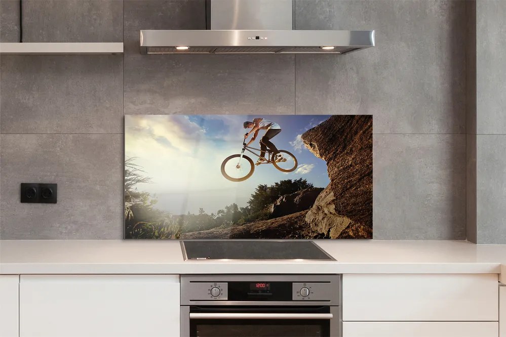 Szklany Panel Rower w Górach pod Chmurami