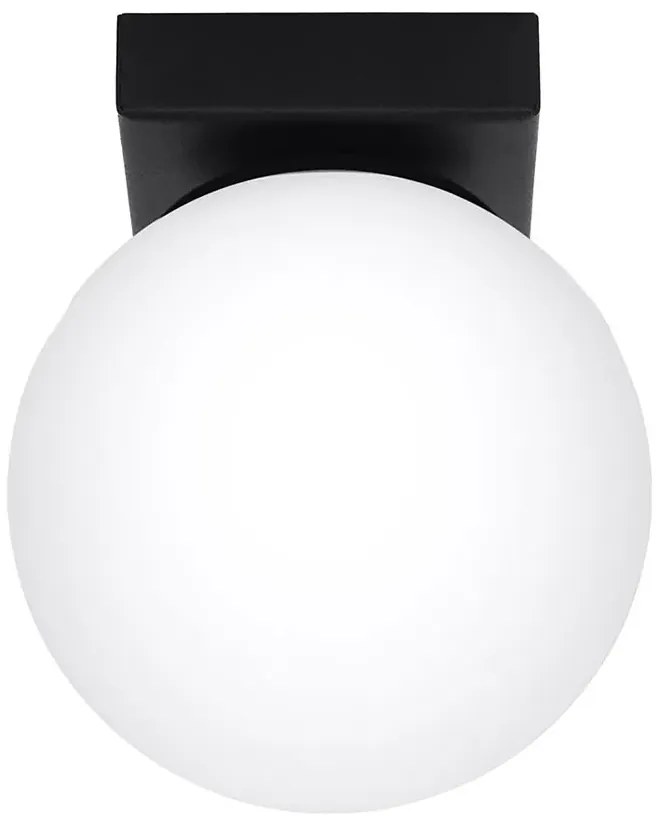 Czarna lampa sufitowa z okrągłym kloszem - A163 B9-D90