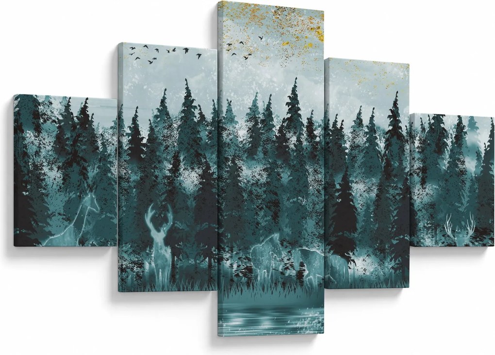 Obraz - Zwierzęta w lesie (125x70 cm)