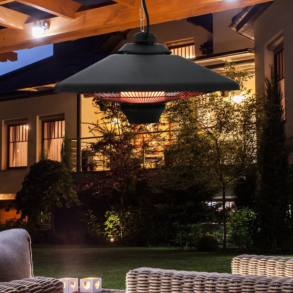 Outsunny promiennik tarasowy promiennik ciepła promiennik sufitowy z pilotem 2kW aluminiowy