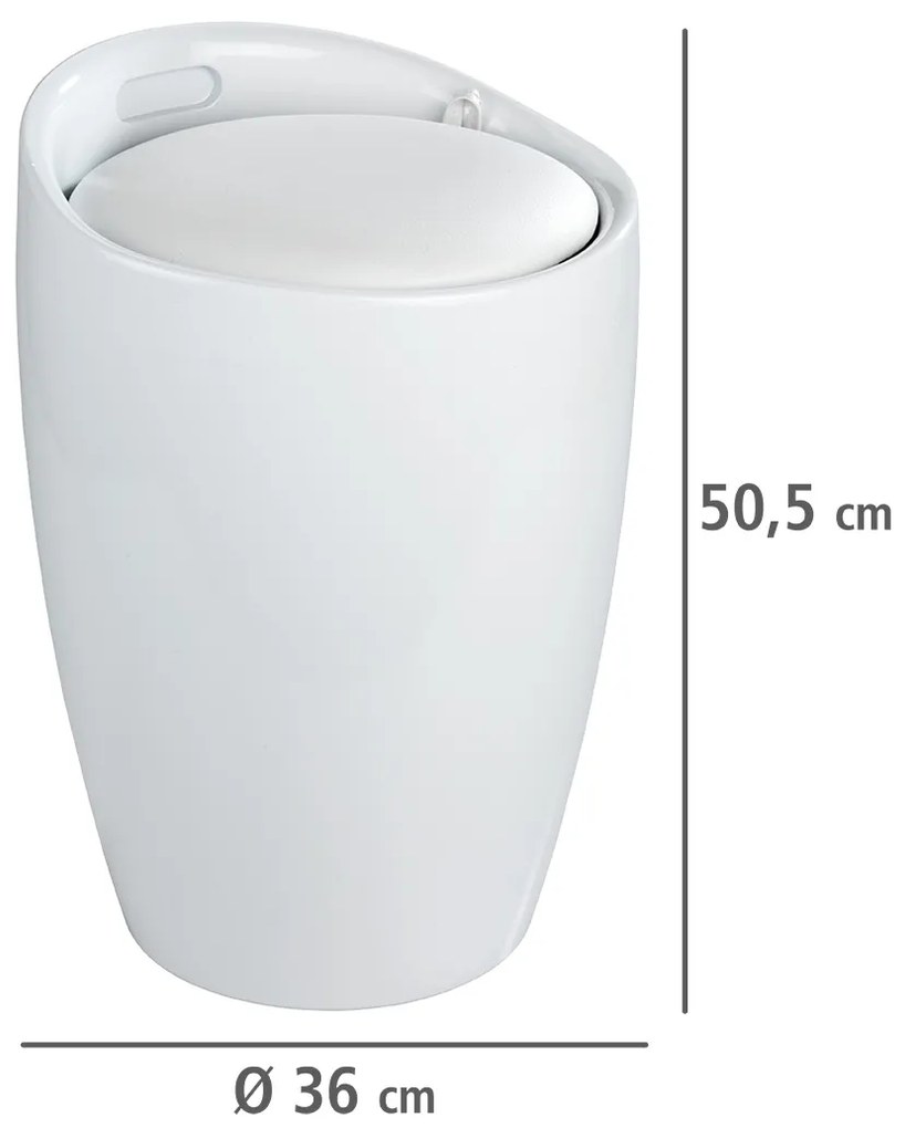 Pufa CANDY WHITE - kosz na pranie, 2 w 1 , WENKO