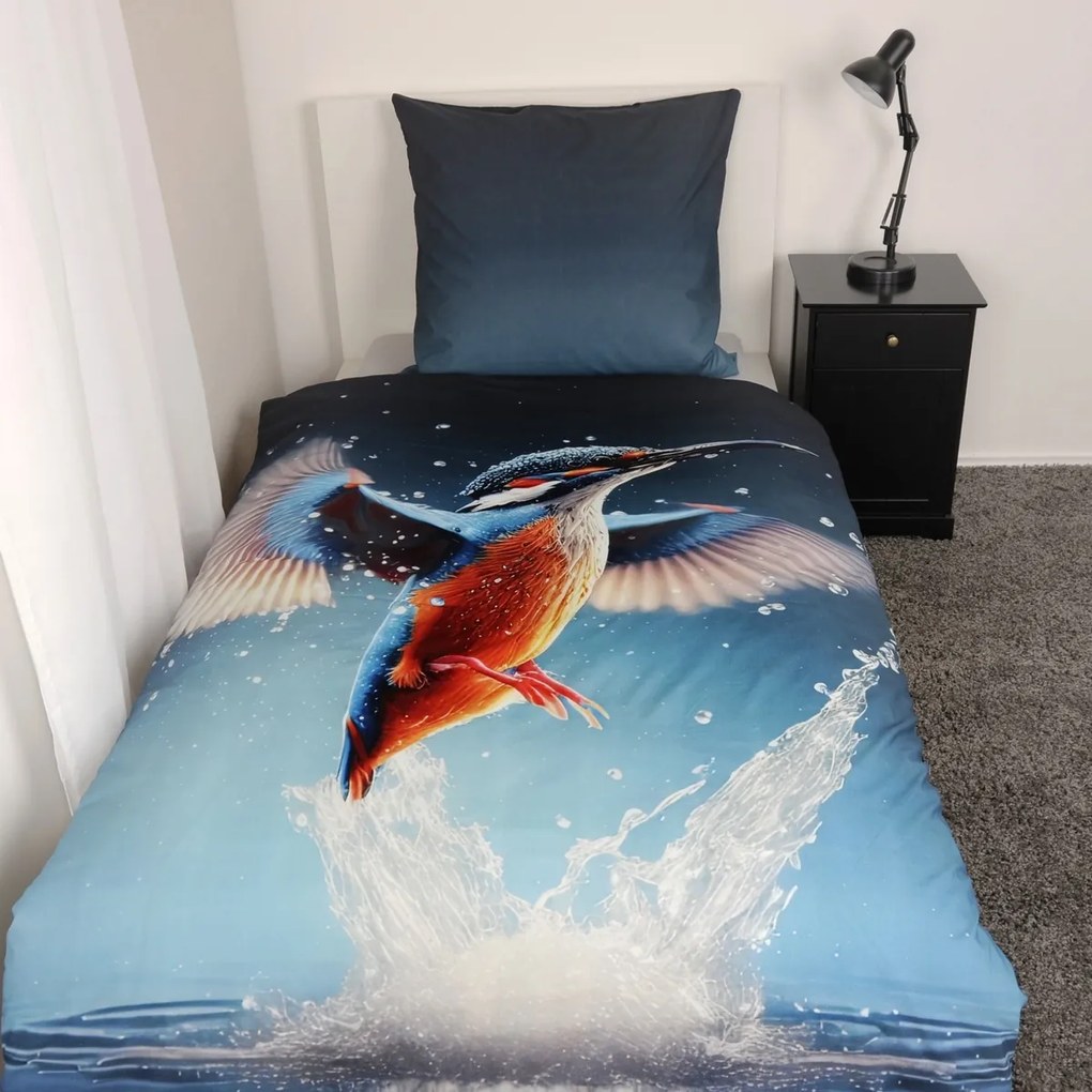 Herding Pościel bawełniana Kingfisher, 135 x 200 cm, 80 x 80 cm