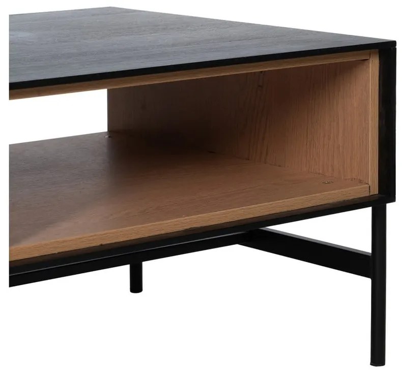 Czarno-naturalny stolik w dekorze jesionu 60x124 cm Orleans – Ixia