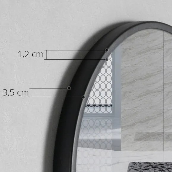 Okrągłe lustro ścienne Messa z półką 70 cm