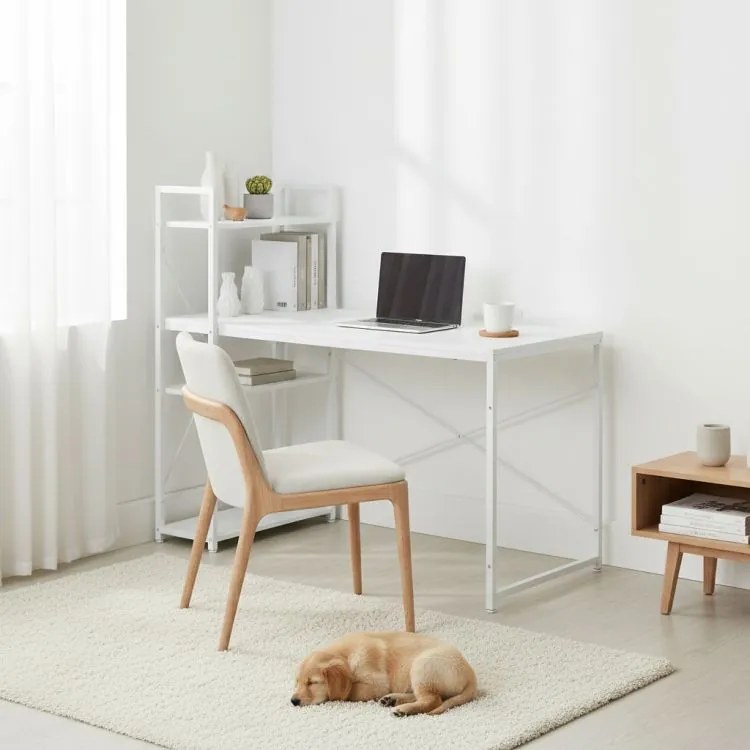 Biurko komputerowe do home office Verto SD-5, kolor biały
