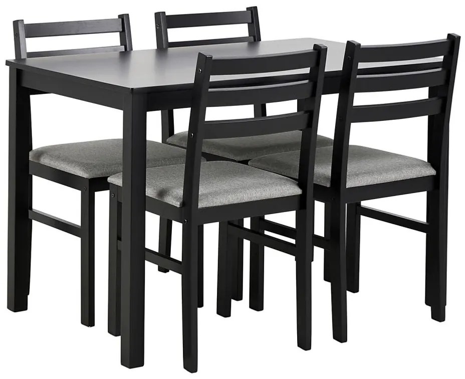 Zestaw stołu jadalnianego i 4 krzeseł EMILY – czarny