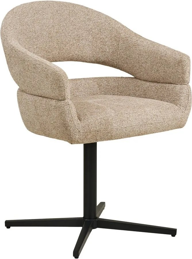 Beżowy tapicerowany fotel jadalniany z podłokietnikami Dover – House Nordic